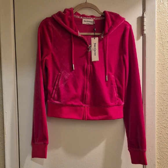Juicy Couture Fuchsia Velour Zip-Up Hoodie - Picture 4 of 7